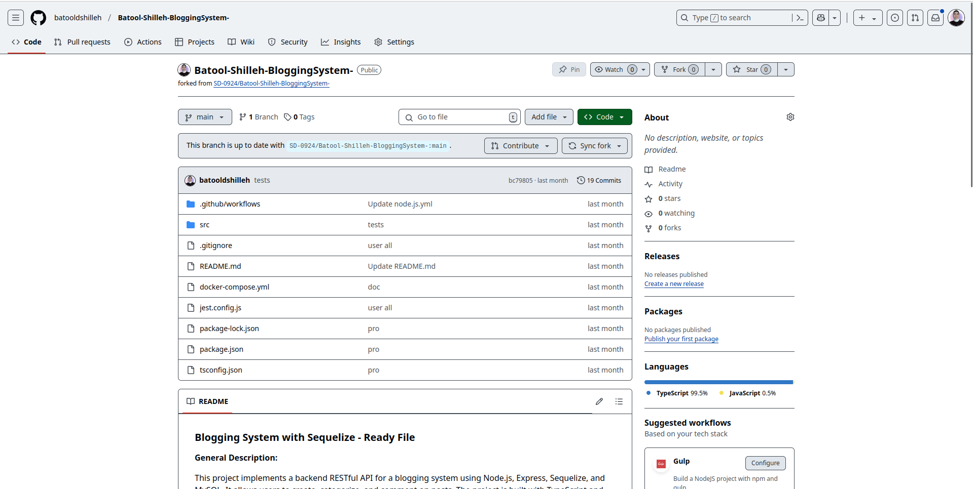 Blogging System with Sequelize